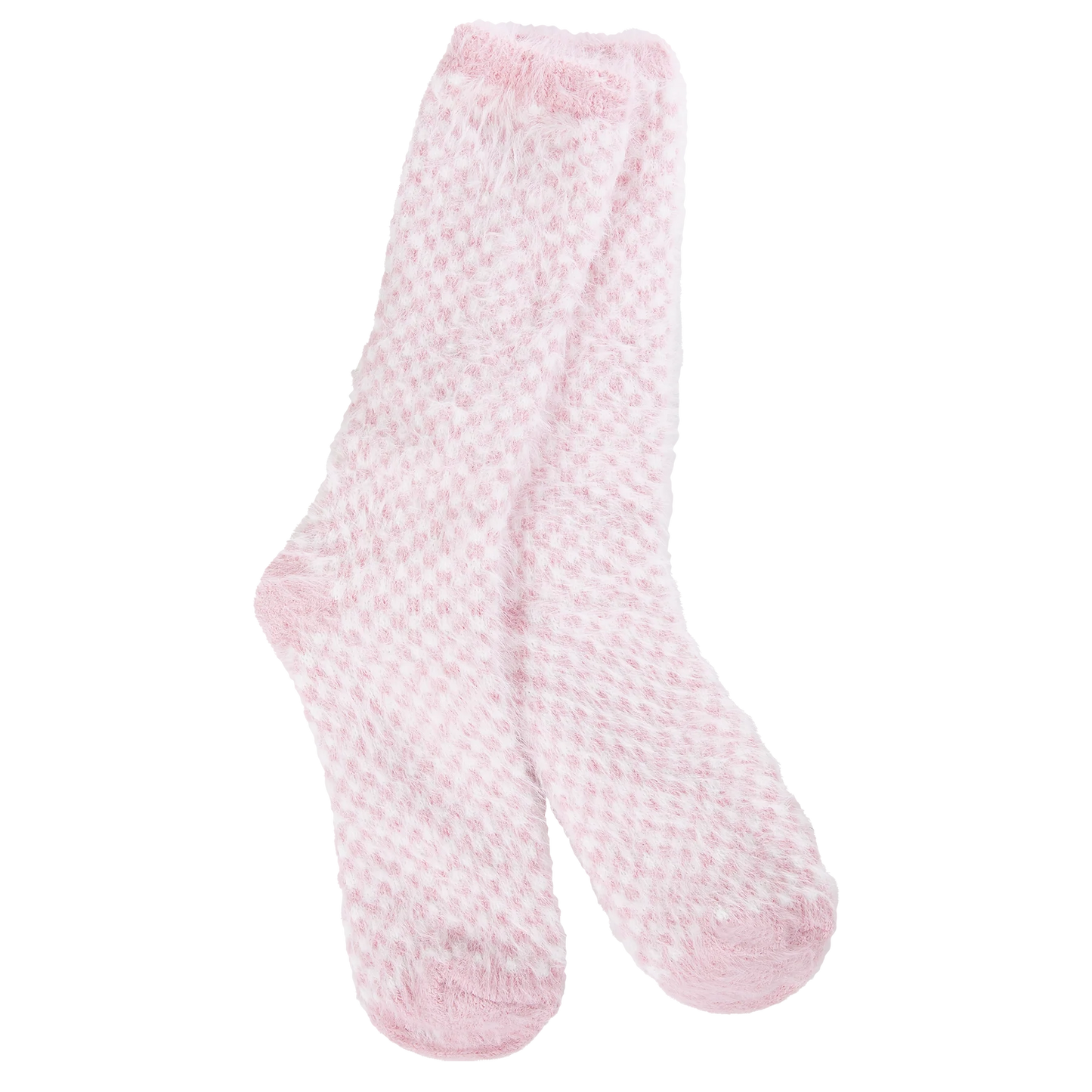 WSFECRW Feather Check Crew Socks