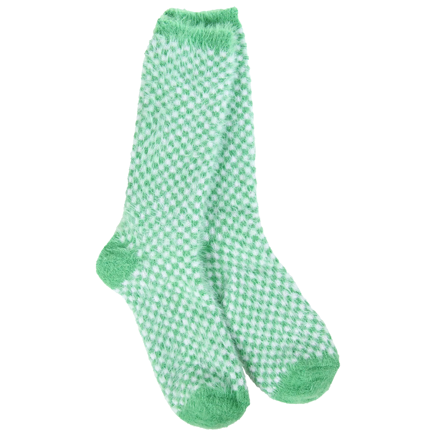 WSFECRW Feather Check Crew Socks