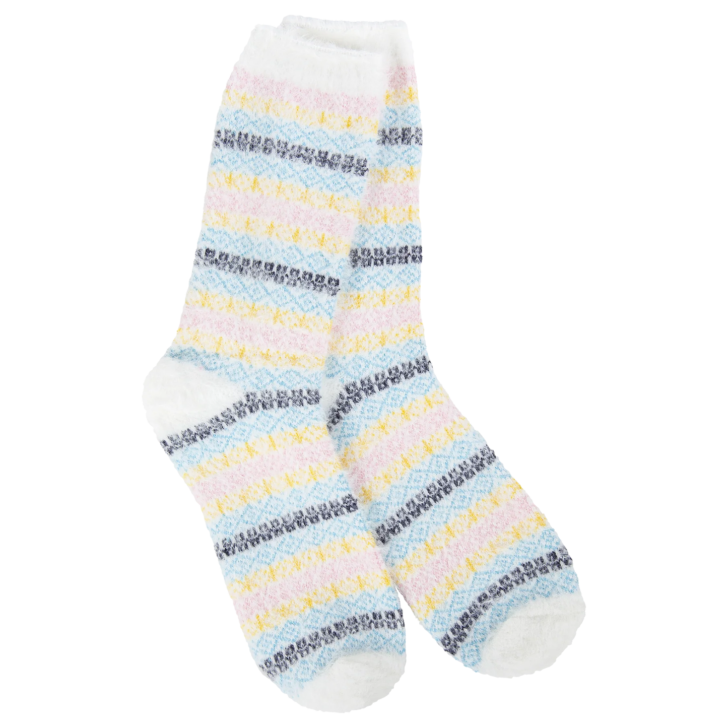 WSFMSCRW Feather Multi Stripe Crew Socks