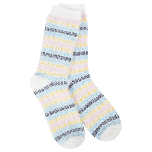 WSFMSCRW Feather Multi Stripe Crew Socks