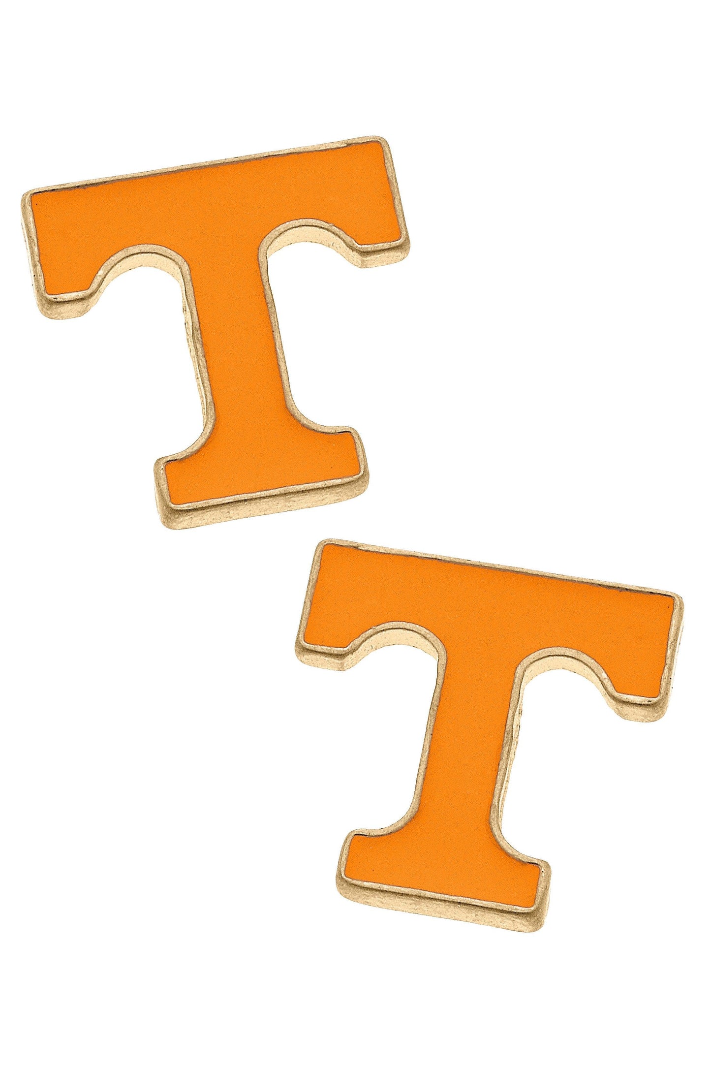 Tennessee Vols Enamel Logo Stud Earrings in Shiny Gold