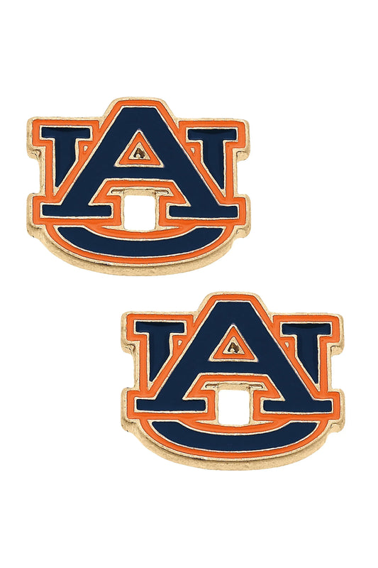 Auburn Tigers Enamel Logo Stud Earrings