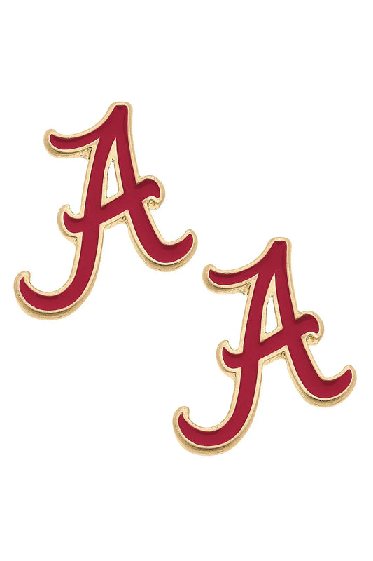 Alabama Crimson Tide Enamel Logo Stud Earrings