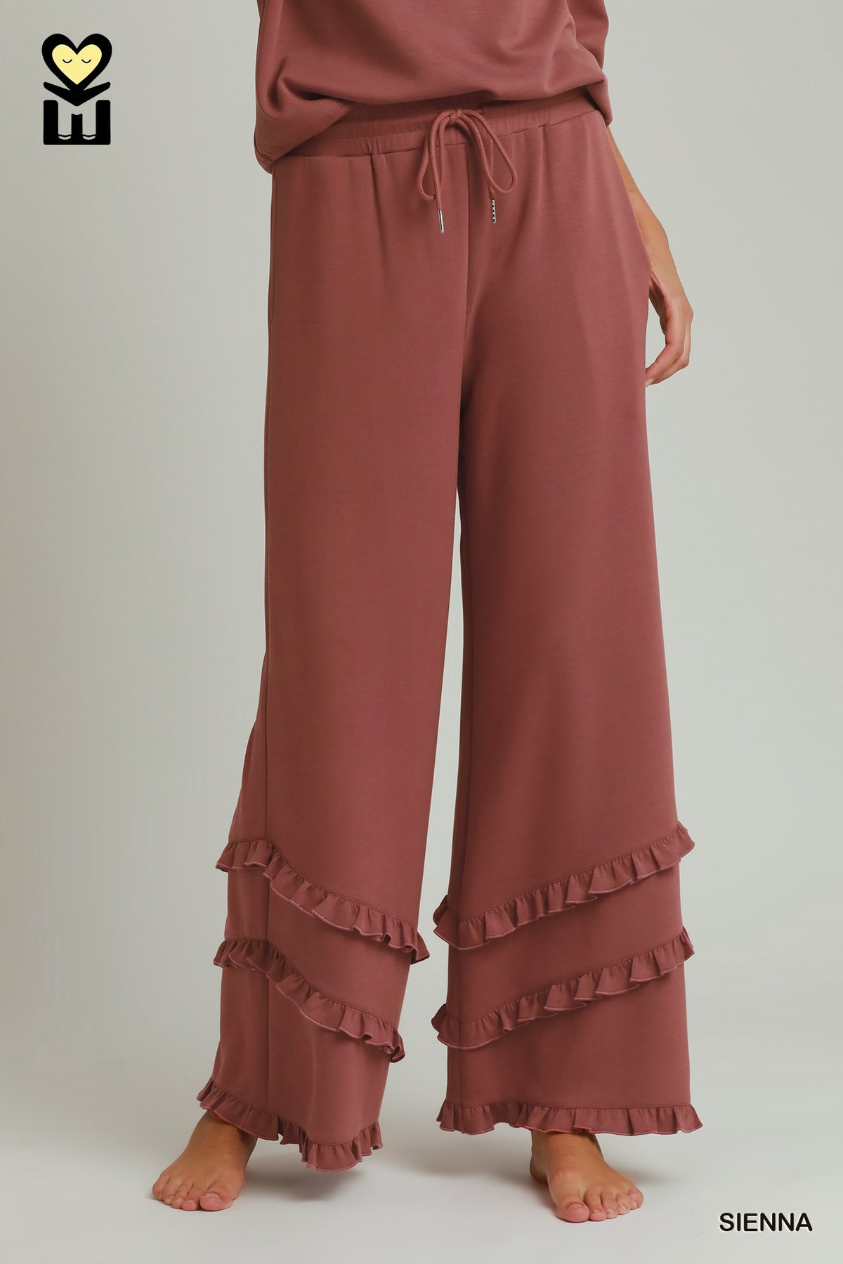 H1034-P Luxeknit Ruffle Bottom Pants