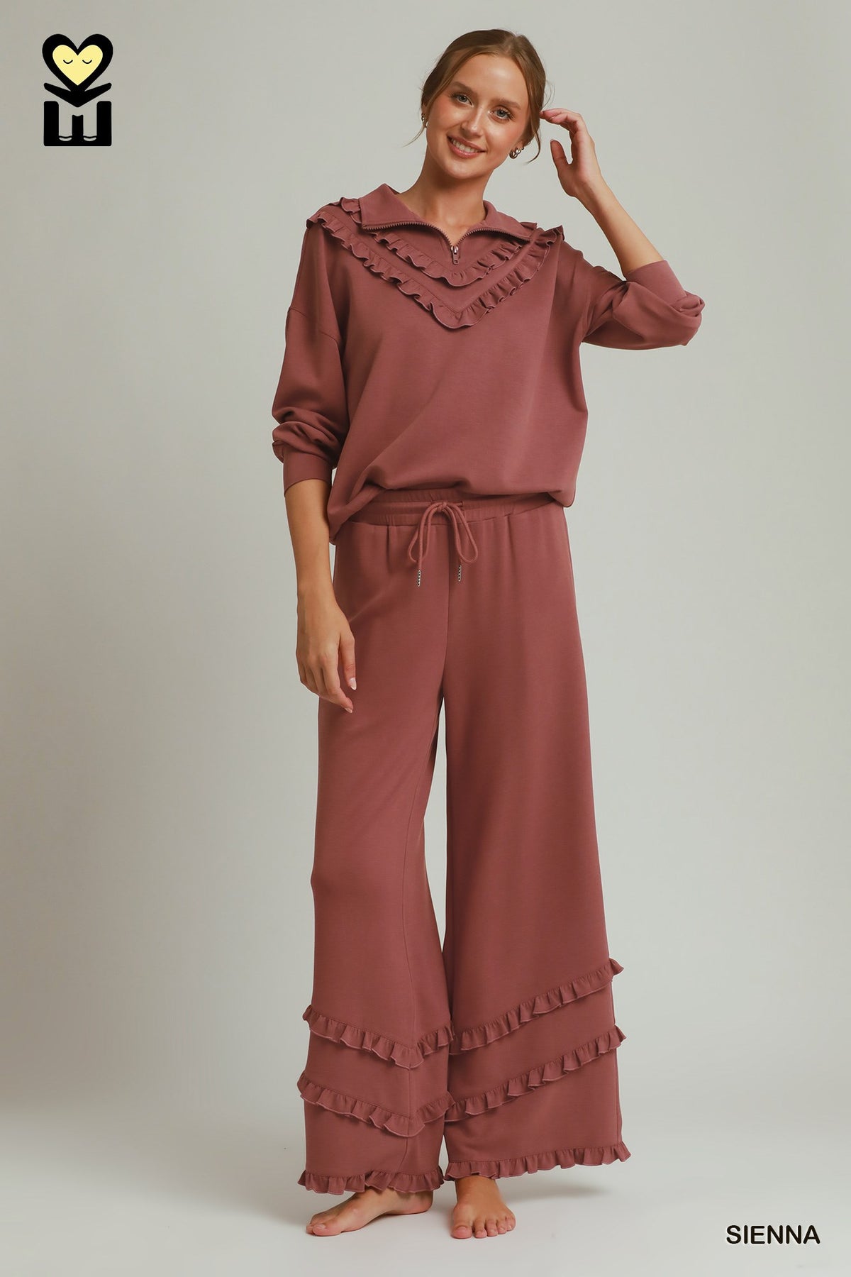 H1034-P Luxeknit Ruffle Bottom Pants