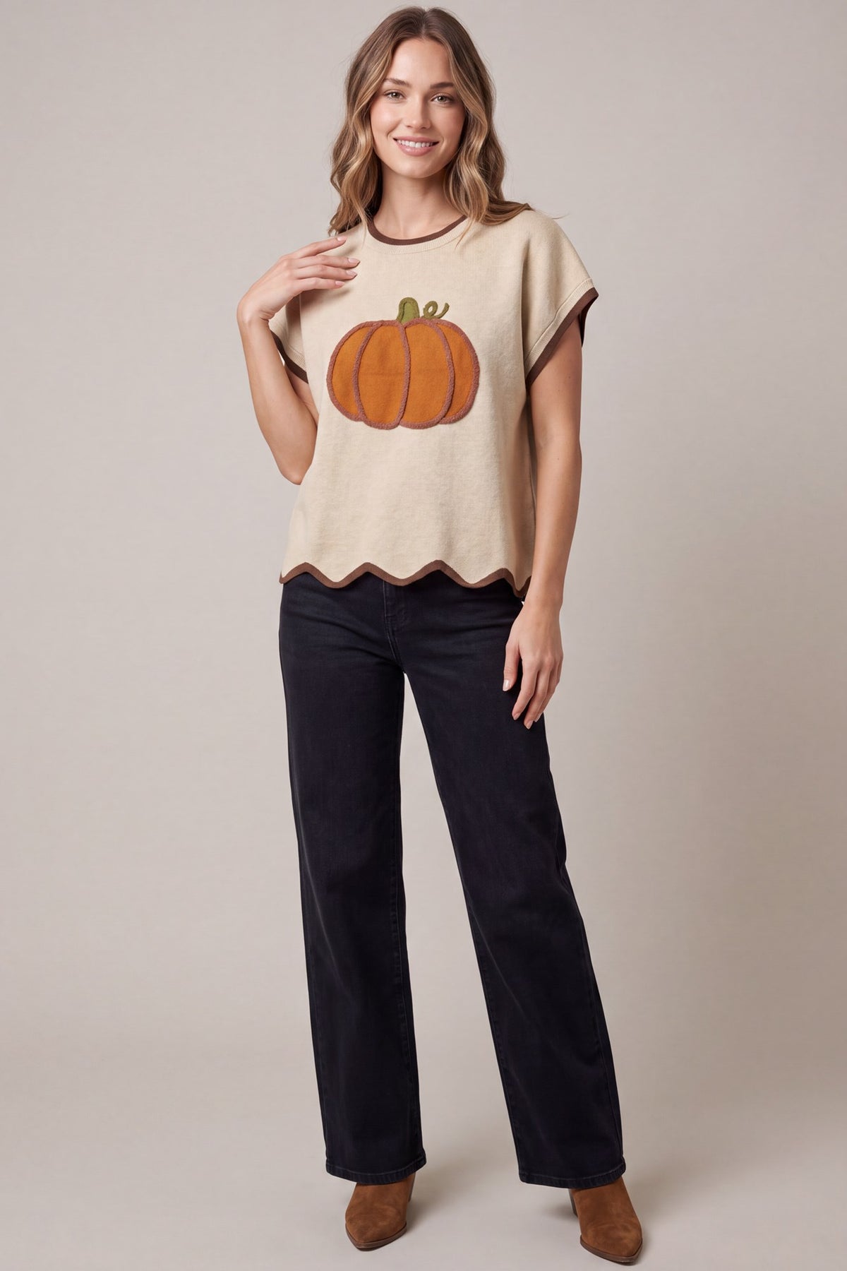 ST2029 Pumpkin Sweater Top