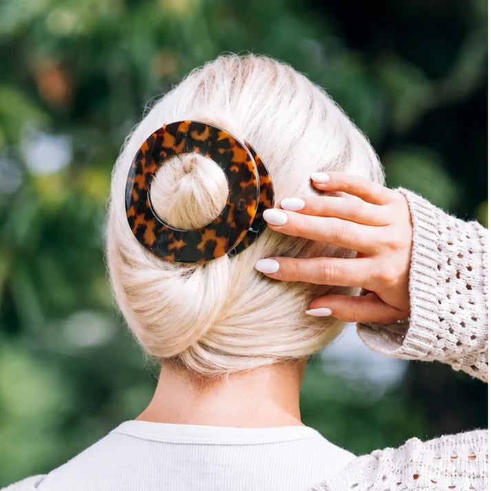 TELETIES Large Flat Circle Hair Clip