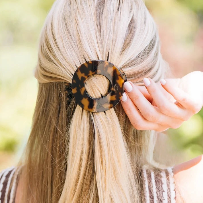 TELETIES Medium Flat Circle Hair Clip