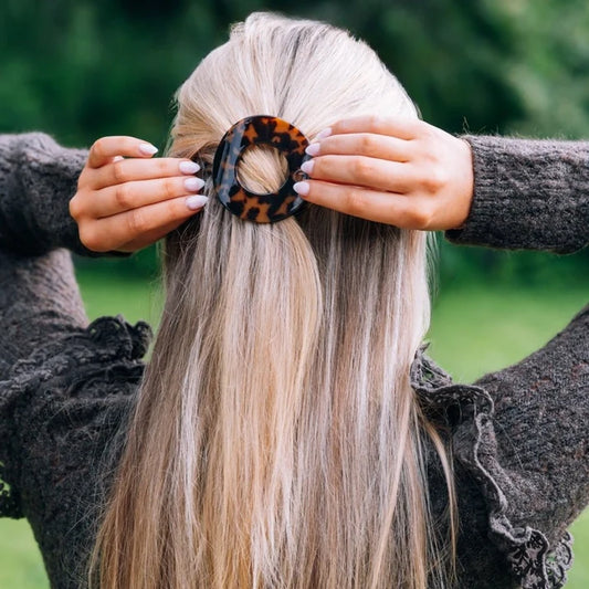 TELETIES Small Flat Circle Hair Clip