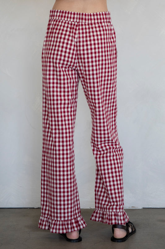 TBP13943 Gingham Checker Pants