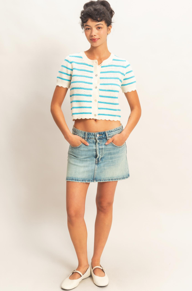 DZ26A605 Striped Sweater Top