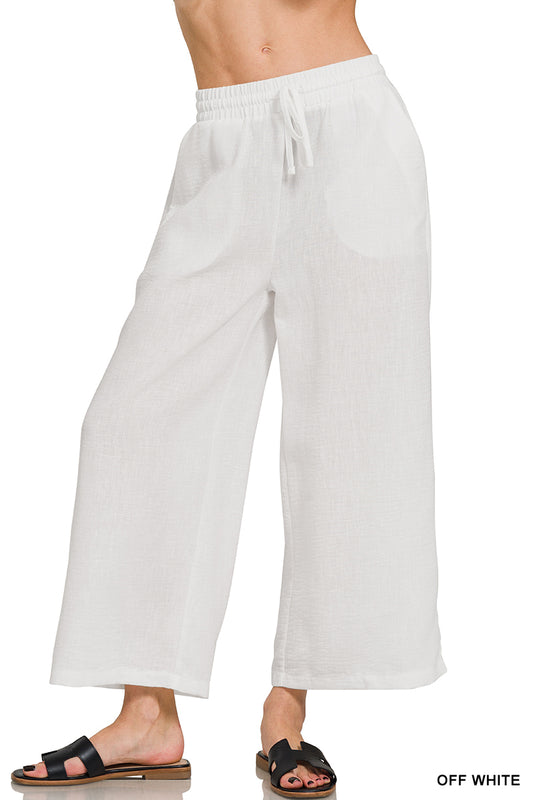 QP-7164D4 Woven Cropped Pants