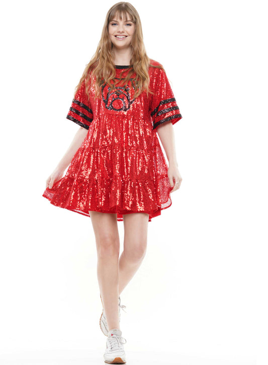 D230301 Bulldog Game Day Sequin Dress
