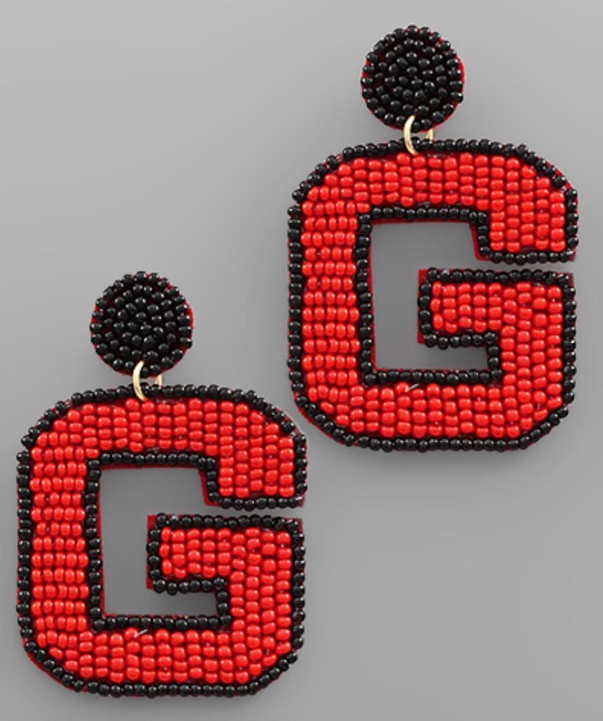 EP42186 Game Day Letter Earrings