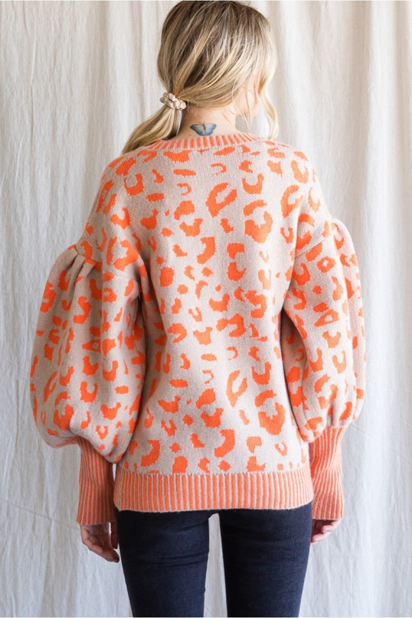 H20439 Cheetah Print Sweater