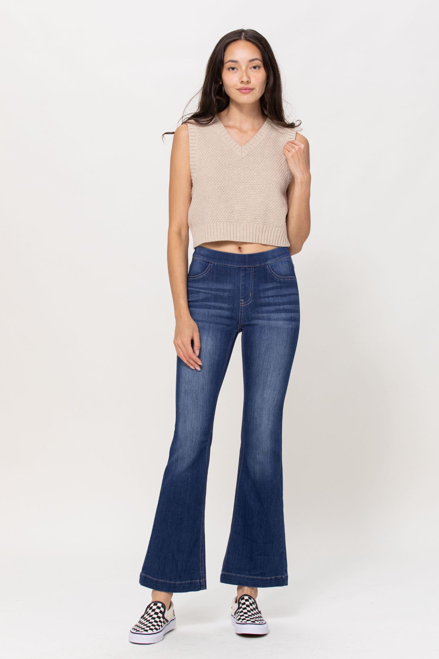 AB35324DK-30 Petite Dark Denim Flare Jeggings