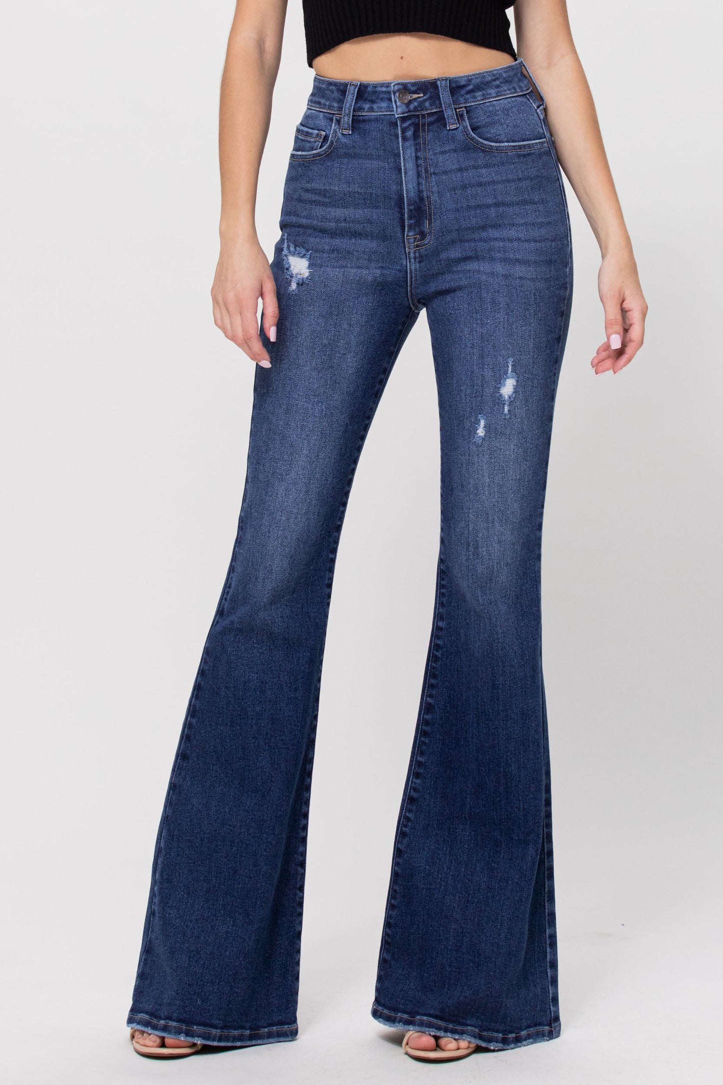 WV37305DKP Curvy Dark Denim Super Flare Jeans
