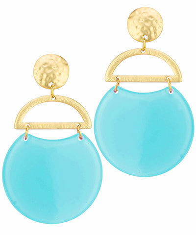 EP45705 Acrylic Link Textured Metal Earrings