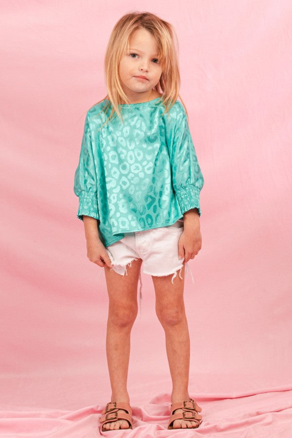 IT14648K Kids Animal Print Blouse