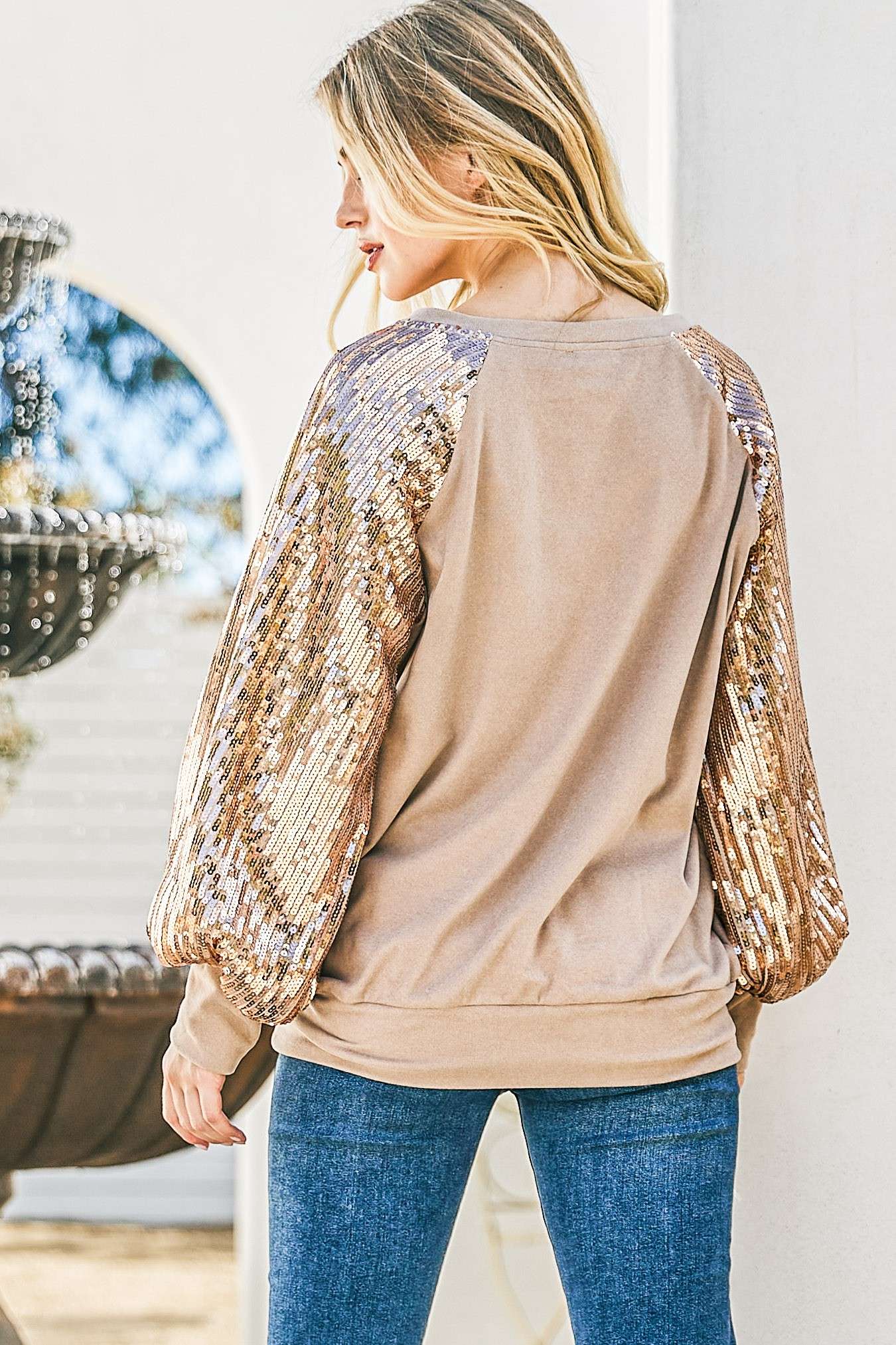 ATW14844 Sequin Pullover Top